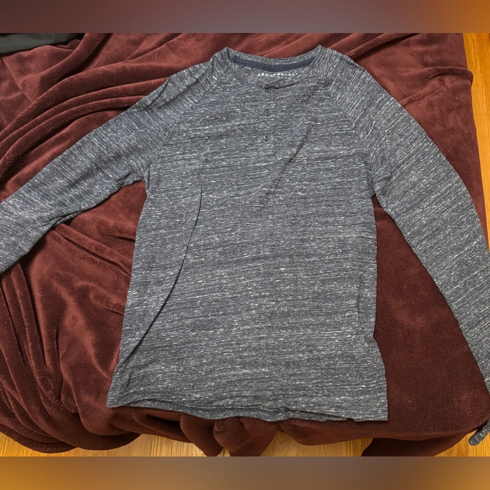 Charcoal Long Sleeve Henley Shirt